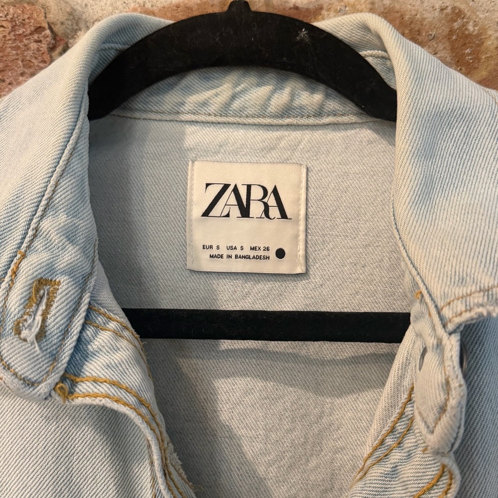 Zara Light Blue Denim Oversized Jacket - Picture 3 of 4